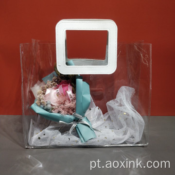 Bolsas de presente transparentes embalagens de casamento luxo com alça